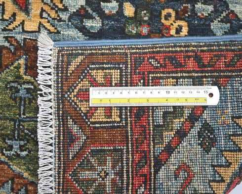 2x3 Blue Ersari Afghan Hand Knotted Veg Dye Wool Area Rug